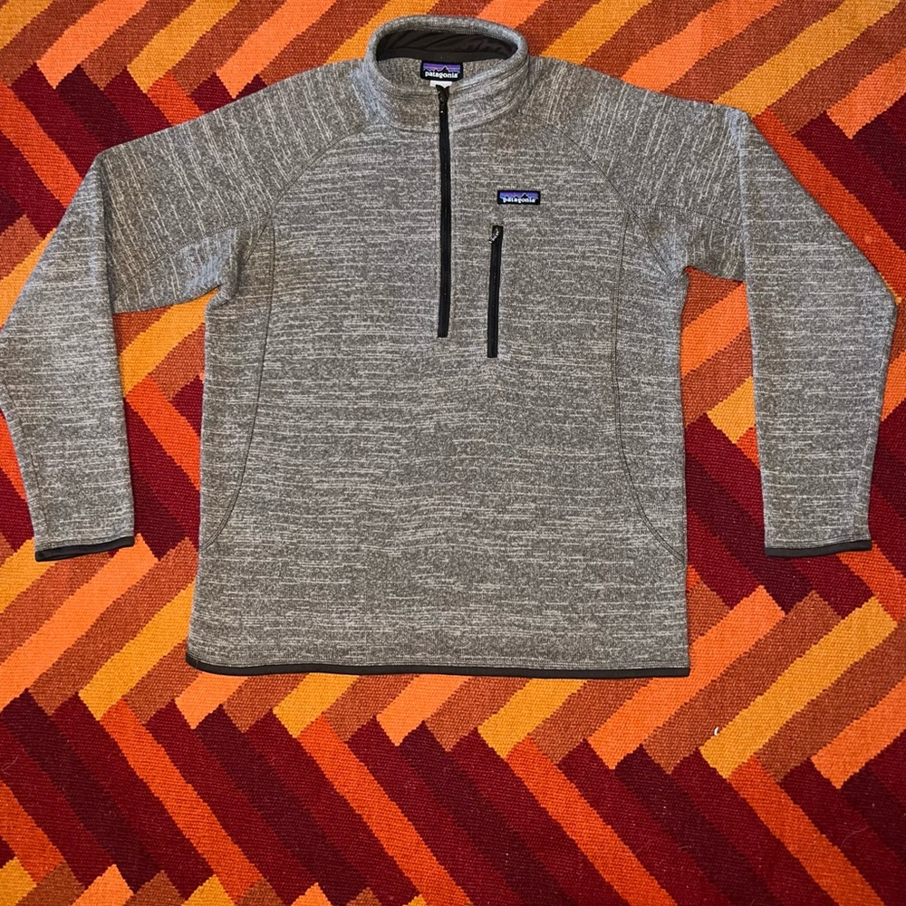 Gently Used Patagonia Sweater Fleece Jacket Quarter Zip Heatherd Brown/TanSize L